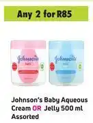 Game Johnson's baby aqueous cream or jelly assorted-for any 2 x 500ml offer