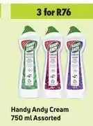 Game Handy andy cream assorted-for 3 x 750ml offer