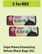 Game Supa mama drawstring refuse black bags-for 2 x 20's pack offer
