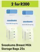 Game Snookums breast milk storage bags-for 2 x 25's offer