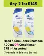 Game Head & shoulders shampoo 400ml or conditioner 275ml assorted-for 2 offer