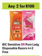Game Bic sensitive pr pure lady disposable razors 4+2 free-for 2 offer