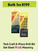 Tork craft 6 piece drill bit set steel plus masonry-both for
