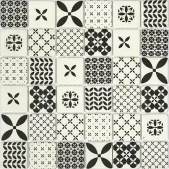 Leroy Merlin Mosaic tile artens locarno mix black/white matte l30cm x w30cm (1m2/box) offer