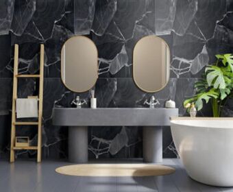 Leroy Merlin Floor tile porcelain marmo nero gloss l120cm x w60cm (2.88m2/box) offer