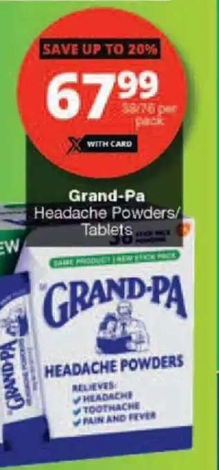 Checkers Grand-Pa Headache Powders/ Tablets offer
