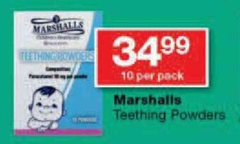 Checkers Marshalls Teething Powders offer