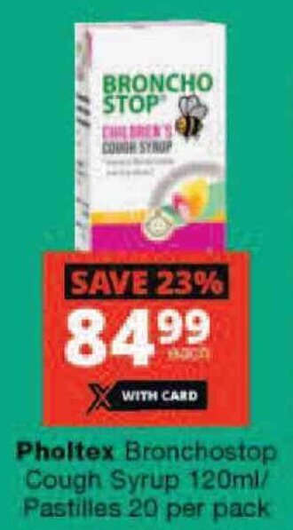 Pholtex Bronchostop Cough Syrup 120ml/ Pastilles 20 per pack