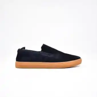 0606 dark blue slip-on shoes