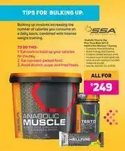 Game SSA Anabolic Muscle 4Kg Plus Testo Blast 60's & Hellfire Pre Workout 1 Serving-For All offer