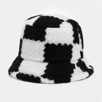 The FIX Women's black & white fluffy bucket hat offer