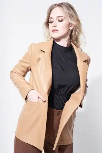 Faux leather blazer