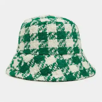 Women's green & white floppy hat