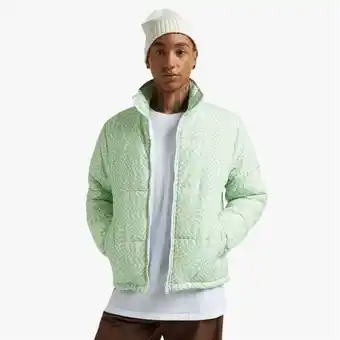 The FIX Men's green scrambled check puffer jacket offer