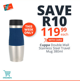 Checkers Cuppa Double-Wall Stainless Steel Travel Mug 380ml offer