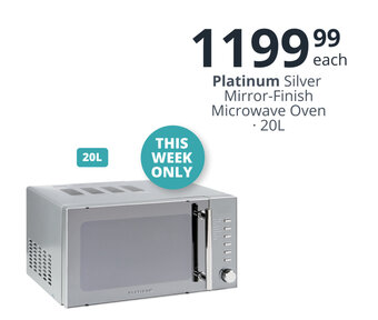 Checkers Platinum Silver Mirror-Finish Microwave Oven 20L offer