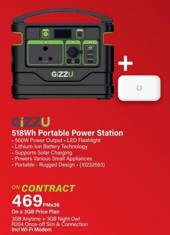 Incredible Connection GiZZU 518Wh Portable Power Station offer