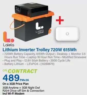 Incredible Connection Lalela Lithium Inverter Trolley 720W 615Wh offer