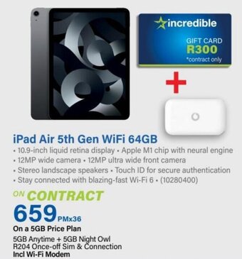 Incredible Connection iPad Air 5th Gen WiFi 64GB offer