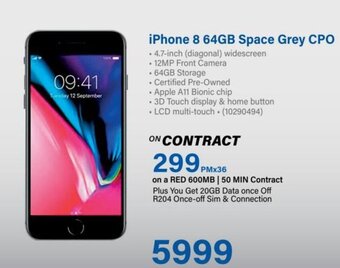 Incredible Connection iPhone 8 64GB Space Grey CPO offer