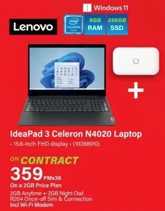Incredible Connection IdeaPad 3 Celeron N4020 Laptop offer