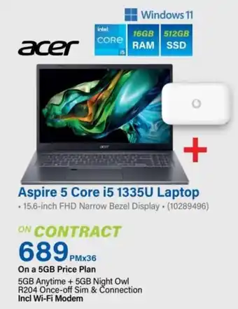 Incredible Connection Aspire 5 Core i5 1335U Laptop offer