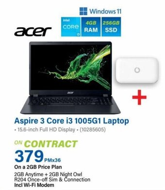 Incredible Connection Aspire 3 Core i3 1005G1 Laptop offer