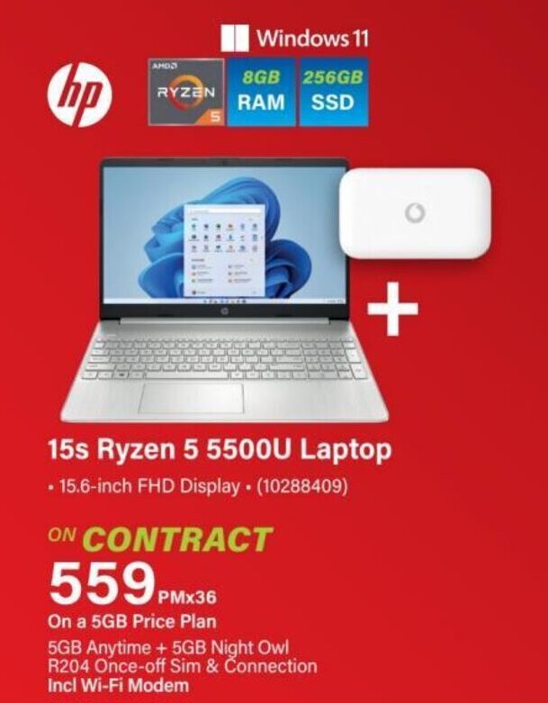 Hp 15s Ryzen 5 5500U Laptop offer at Incredible Connection