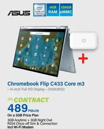 Incredible Connection Chromebook Flip C433 Core m3 offer