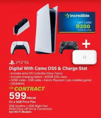 Incredible Connection PS5 Digital With Camo DS5 & Charge Stat offer