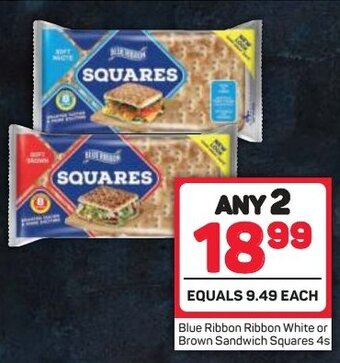 Pick n Pay Blue Ribbon White or Brown Sandwich Squares 4s offer