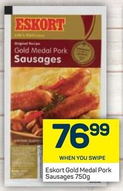 Pick n Pay Eskort Gold Medal Pork Sausages 750g offer