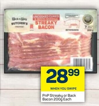 Pick n Pay PnP Streaky or back Bacon 200g offer
