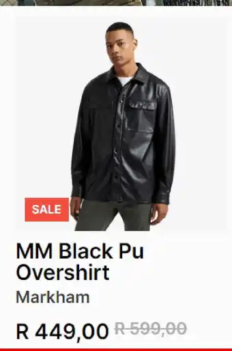 Markham Mm black pu overshirt offer