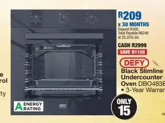 OK Furniture Black slimline undercounter oven offer