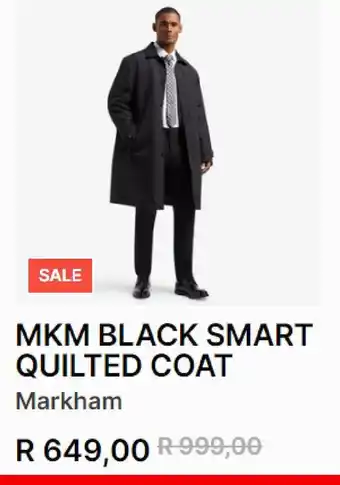 Mkm black smart quilted coat
