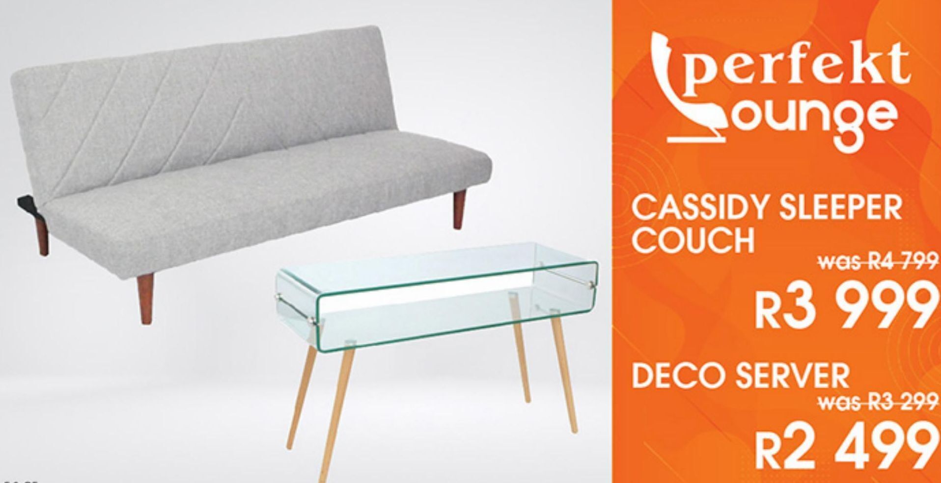 Cassidy sleeper couch offer at Tafelberg Furnishers