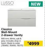 Builders Warehouse Lusso classico wall mount 2 drawer vanity offer
