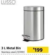 Builders Warehouse Lusso 3l metal bin stainless steel offer