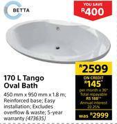 Builders Warehouse Betta 170l tango oval bath offer