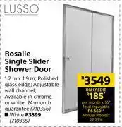 Builders Warehouse Lusso rosalie single slider shower door offer