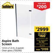 Builders aspire bath screen offer at Builders Warehouse