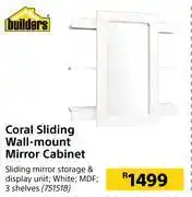 Buliders coral sliding wall-mount mirror cabinet