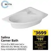 Builders Warehouse Betta salina corner bath offer