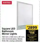 Builders Warehouse Eurolux square led mirror lights offer