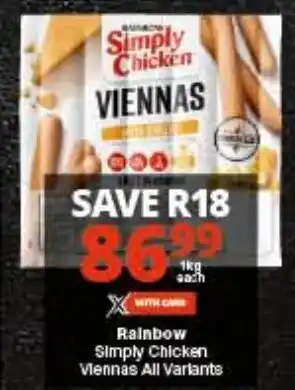 Checkers Rainbow Simply Chicken Vennas All Variants offer