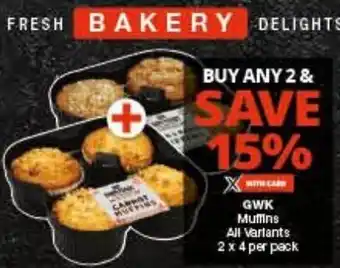 Checkers GWK Muffins All Variants 2x4 per pack offer