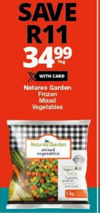 Checkers Natures Garden Frozen Mixed Vegetables offer