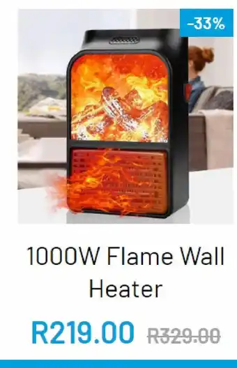 Snatcher 100w flame wall heater offer