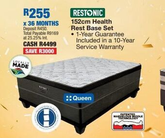 OK Furniture 152cm health rest base set offer